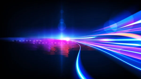 Cyberpunk Light Trails Effect in Vector - Stok Vektor