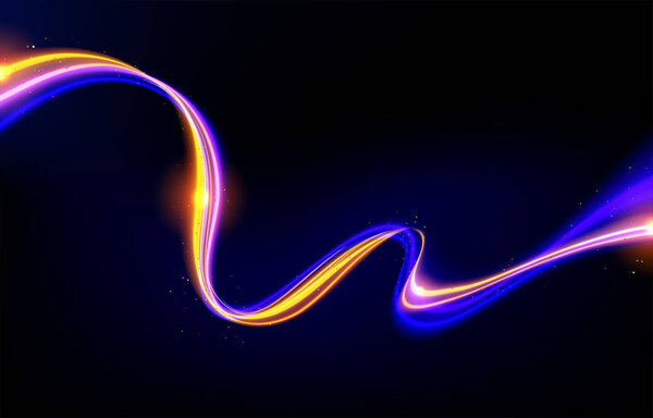 Slow Shutter Light Trails Effect in vector
