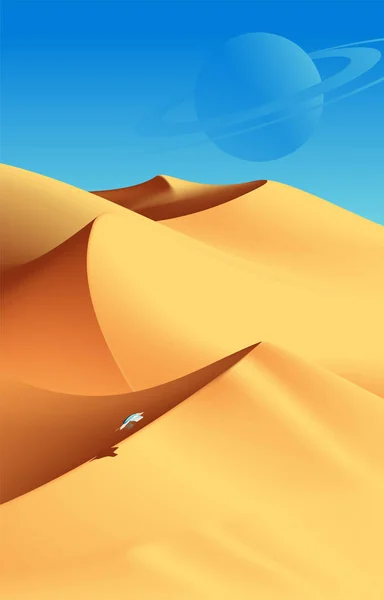 Desert Scenery Art in Vector — Stock Vector