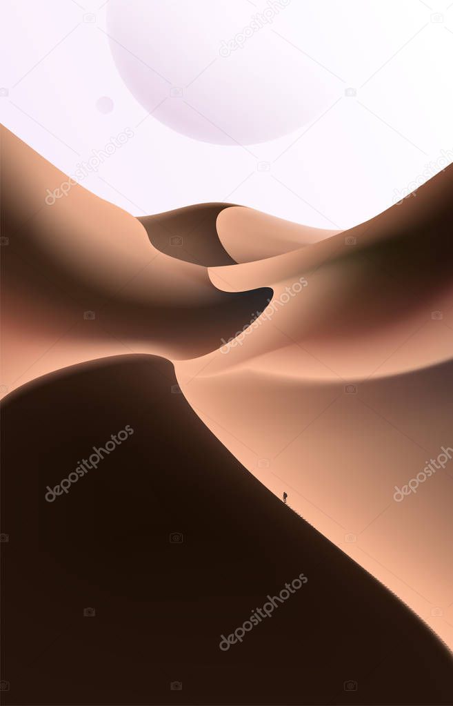 Desert Scenery Art in Vector