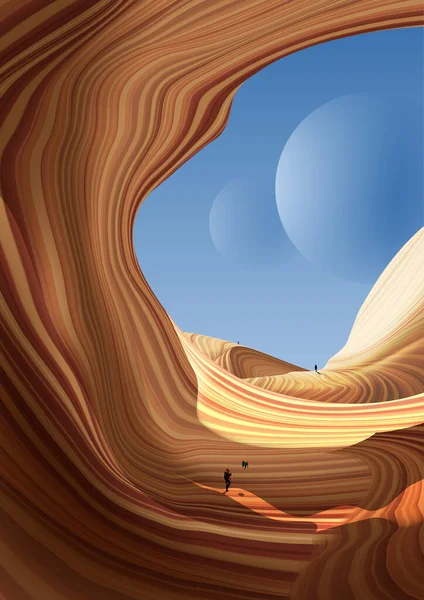 Antelope Canyon Art — Stock Vector