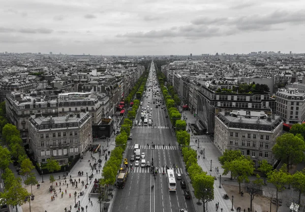 Esta Uma Foto Modificada Avenida Champs Lyses Tirada Topo Arco — Fotografia de Stock