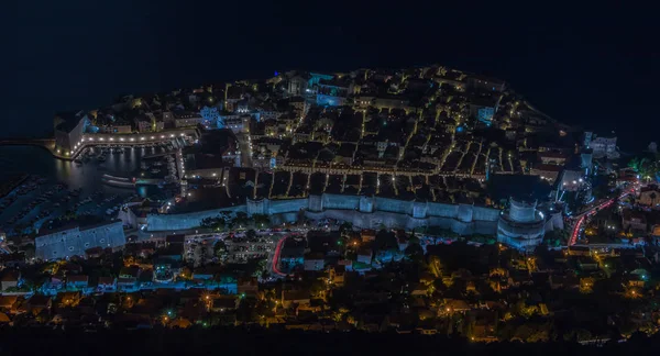 Une Vue Panoramique Vieille Ville Dubrovnik Prise Haut Des Collines — Photo