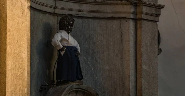 Фото Знаменитого Manneken Pis Брюсселе Сделано Октябре 2016 Года — стоковое фото