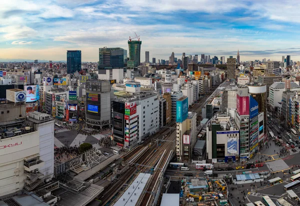 Una Foto Panoramica Della Città Shibuya Vista Dall Alto Tokyo — Foto Stock