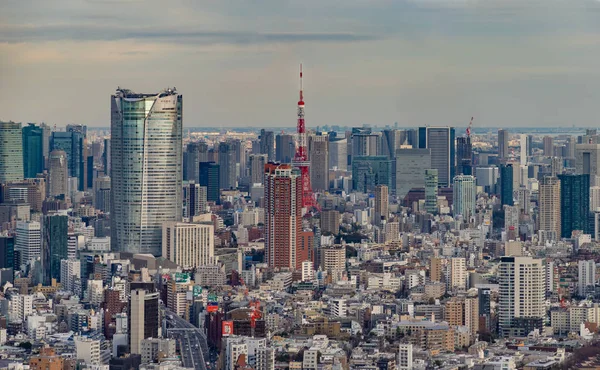 Een Foto Van Tokio Toren Zijn Omringende Stadsgezicht — Stockfoto