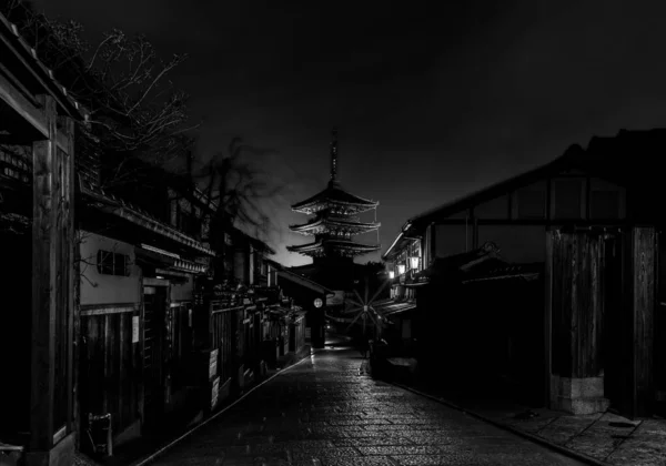 Una Imagen Panorámica Blanco Negro Del Templo Hokan También Conocido — Foto de Stock