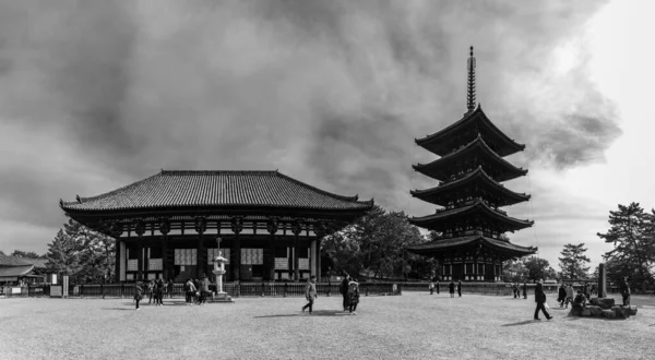 Black White Panorama Picture Kofuku Temple — Stock Photo, Image