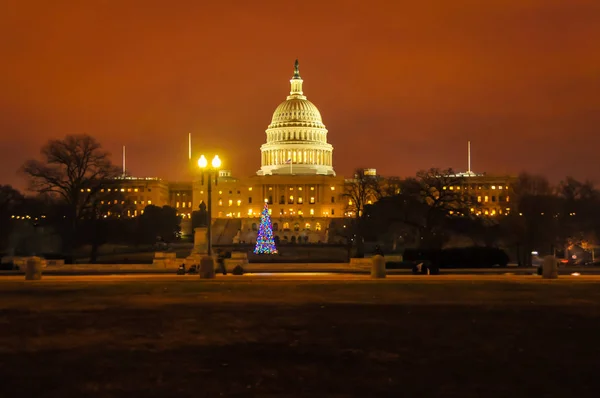 DC Capitol Building på natten — Stockfoto