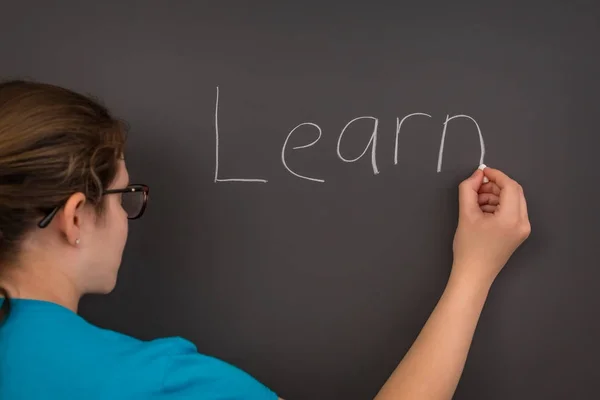 Docent schrijven leren — Stockfoto