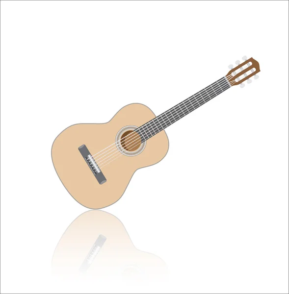 Acoustig gitár, elszigetelt — Stock Vector