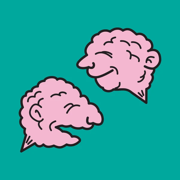 Two brains as text bubble — Stock Vector