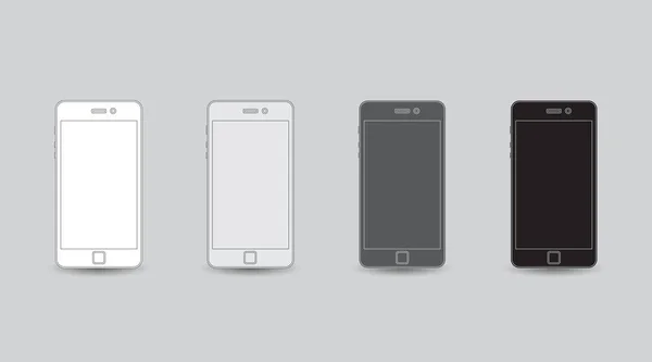 Набір лінійних мобільних телефонів — стоковий вектор