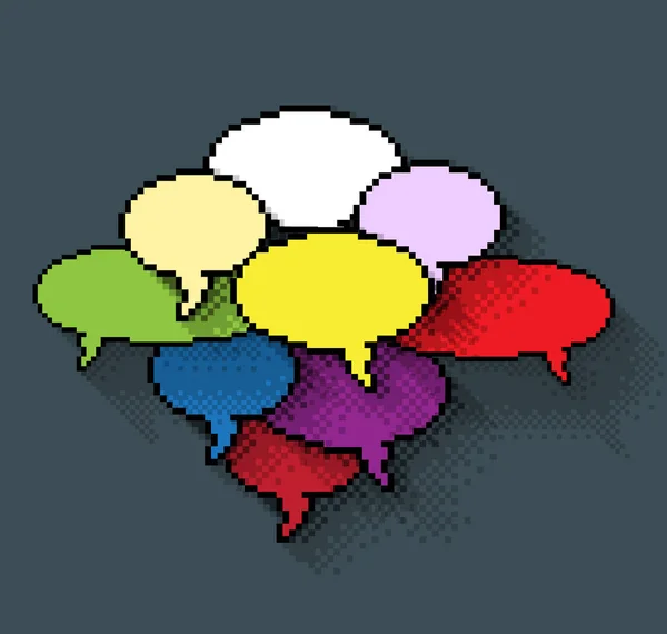 Conjunto de pixels coloridos bolhas Ilustrações De Stock Royalty-Free