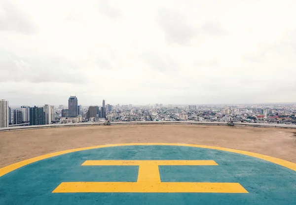 Helipad on the roof of a skyscraper Stock Image