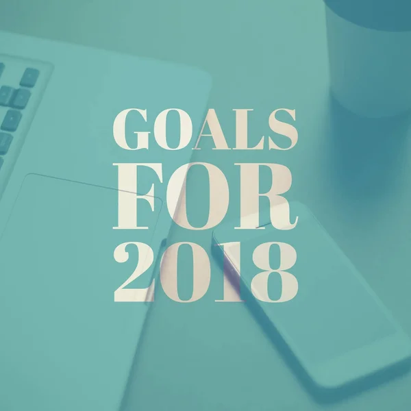 Obiettivi per il 2018 sul computer portatile — Foto Stock