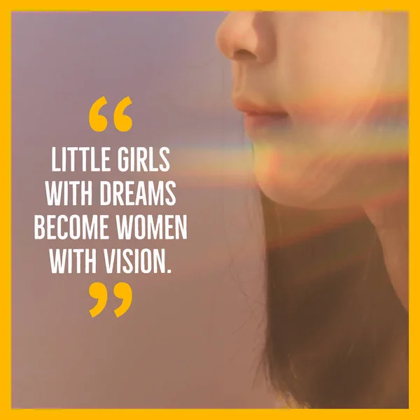 Παράθεση Εμπνευσμένος Κίνητρα Για Κορίτσι Όνειρα Και Ισχυρό Των Γυναικών — Φωτογραφία Αρχείου