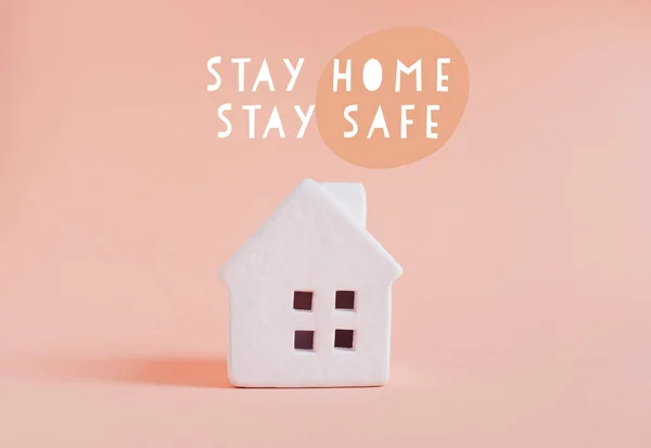 White House Motivation Quote Stay Home Stay Safe Prevent Spread — Stock Photo, Image