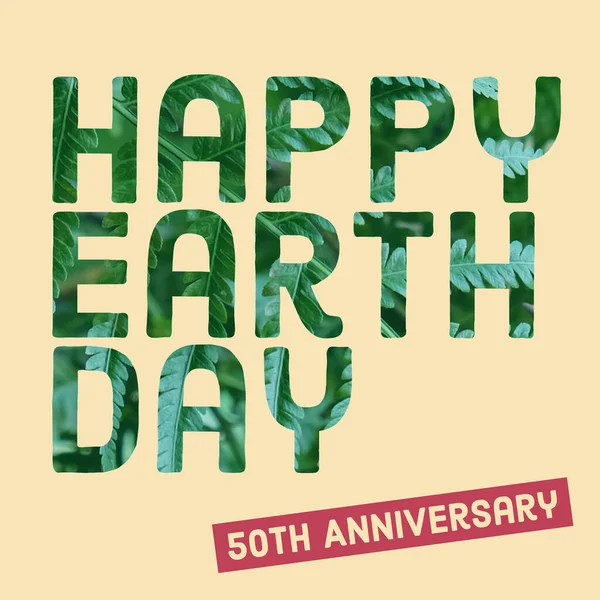 Feliz Día Tierra Aniversario Fondo Planta Verde Salvar Tierra Concepto —  Fotos de Stock