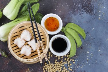 Dim sum vapur geleneksel Çince sebzeli köfte