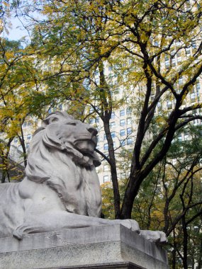 New York Halk Kütüphanesi 'nde ikonik aslan heykeli
