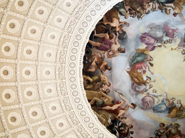 Détail Peinture Intérieur Rotundu Capitole Des États Unis Washington — Photo