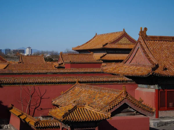 Плиточные крыши Запретного города в Пекине Китай — стоковое фото