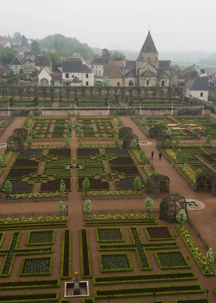 Formelle Gärten auf Schloss Villandry im Loire-Tal Frankreich — Stockfoto