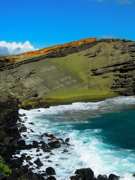 Yeşil kum plajı Hawaii — Stok fotoğraf