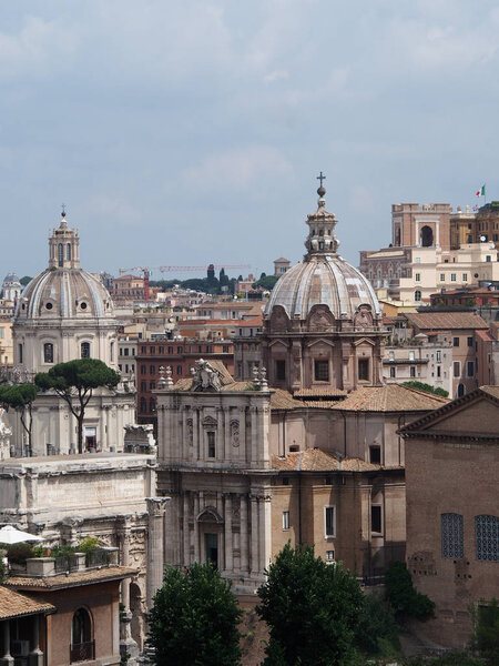 A cityscape of the historic ancient city of Rome Italy.