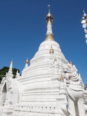 Chiang Mai Tayland Tapınağı'nda beyaz Stupa