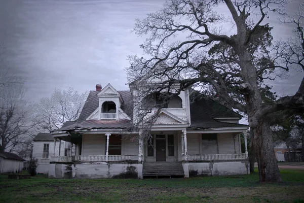 Spooky Old Haunted House in Rural America Stock Picture