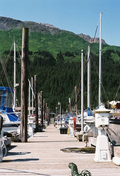 Docas em Seward Alaska — Fotografia de Stock