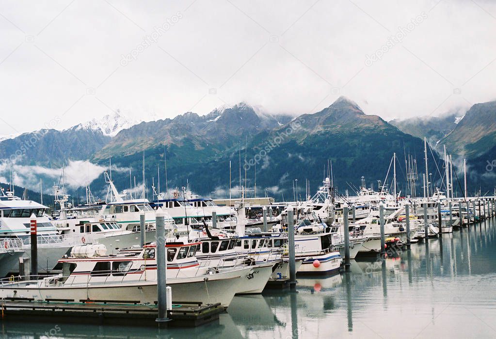 Boats in Harbor in Seward Alaska