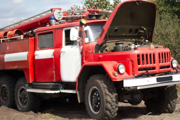 Camion in incendio boschivo — Foto Stock