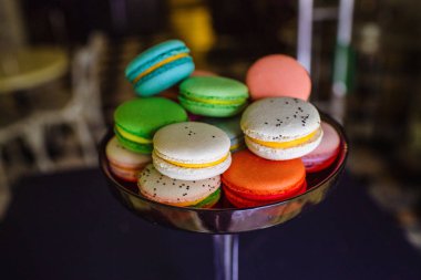 Renkli Fransızca macaroons 