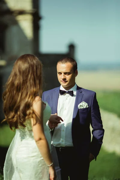 Glücklicher Bräutigam und Braut Porträt — Stockfoto