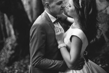 dağlarda yürüyüş Düğün çifti