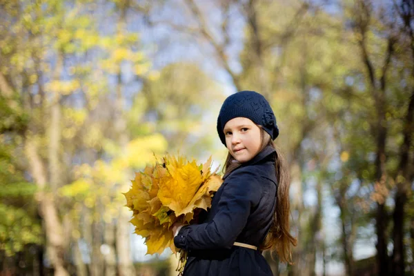 Linda chica en otoño Parque — Foto de Stock