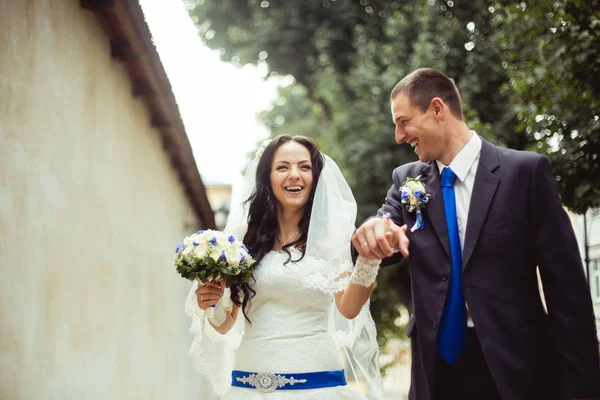 Retrato de belo casal de casamento — Fotografia de Stock