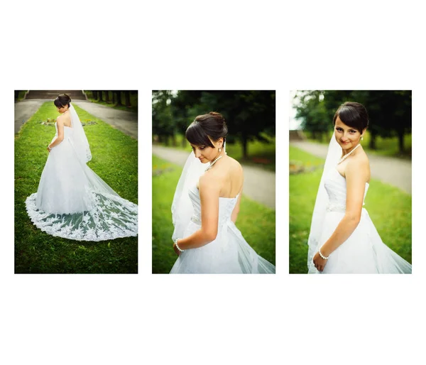 Braut im weißen Brautkleid — Stockfoto