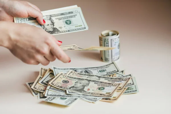 Hands holding money dollars — Stock Photo, Image