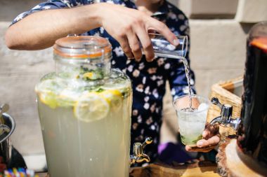 Barmen Mojito içmek kokteyl yapmak 