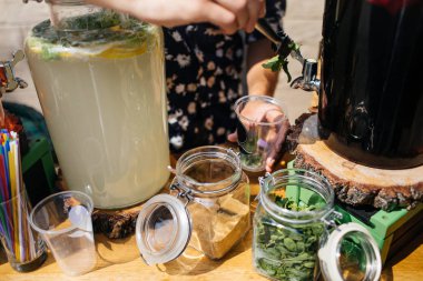 Barmen Mojito içmek kokteyl yapmak 