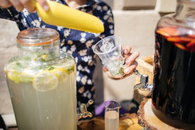 Barmen Mojito içmek kokteyl yapmak 