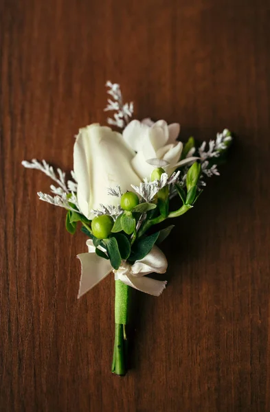 Belo boutonniere no fundo — Fotografia de Stock