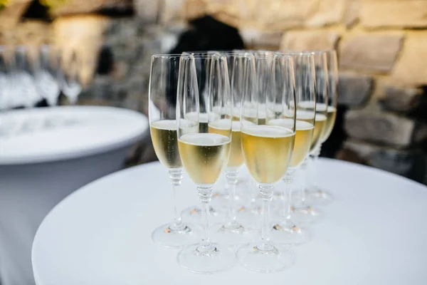 Full glasses of champagne — Stock Photo, Image