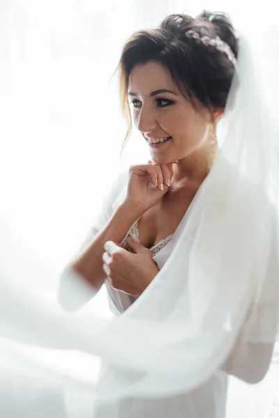 Bella sposa al mattino . — Foto Stock