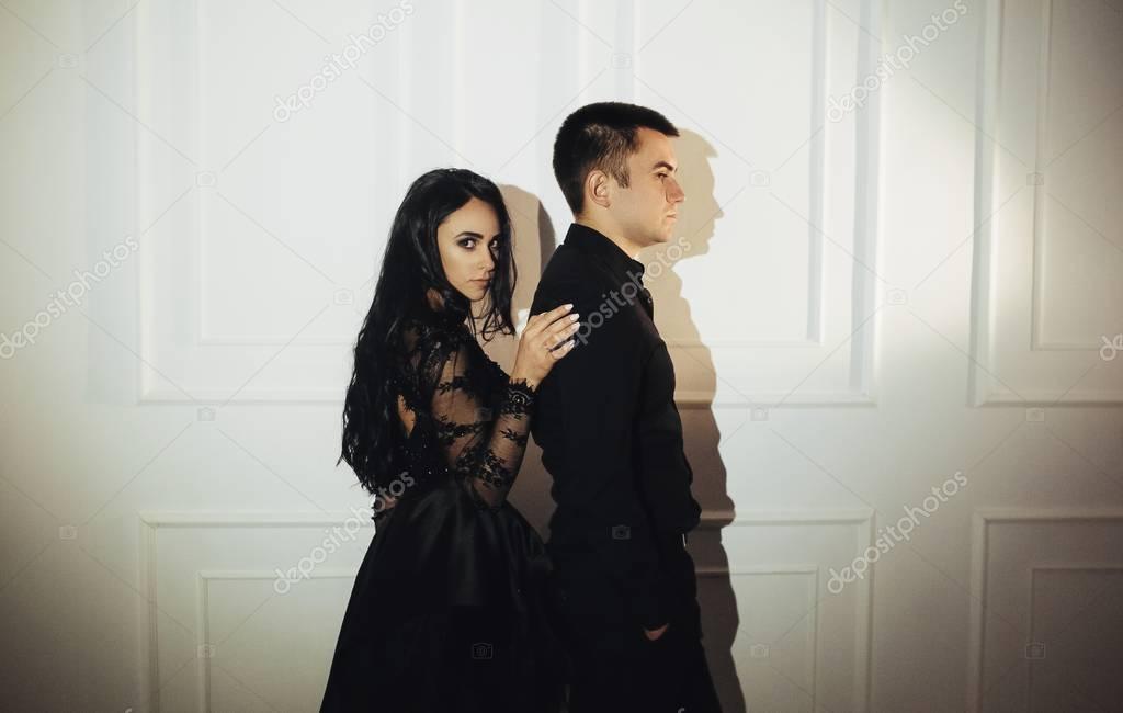 Sensual couple  on dark background