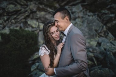 Mutlu güzel gelin ve damat 